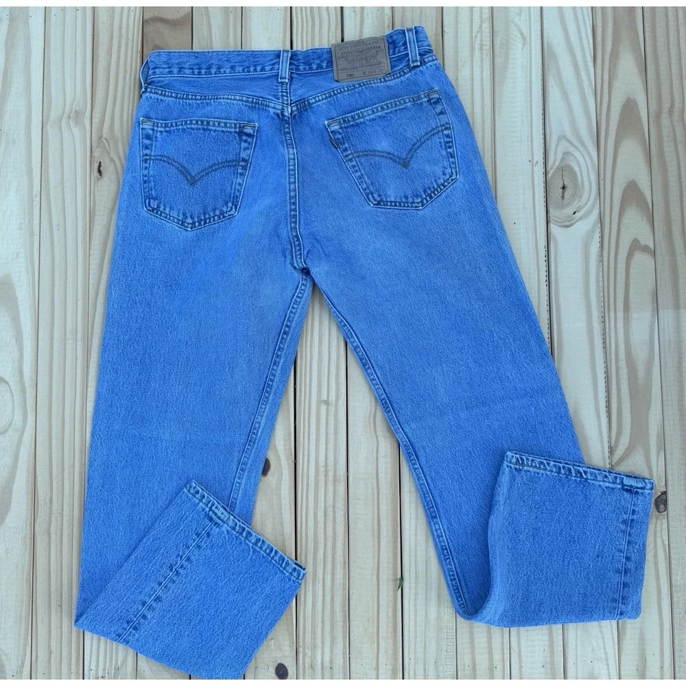 Vtg‎ 90s Levi's Jeans 501-0115 XX Button Fly USA Made Mens Size 34/32 Light Wash